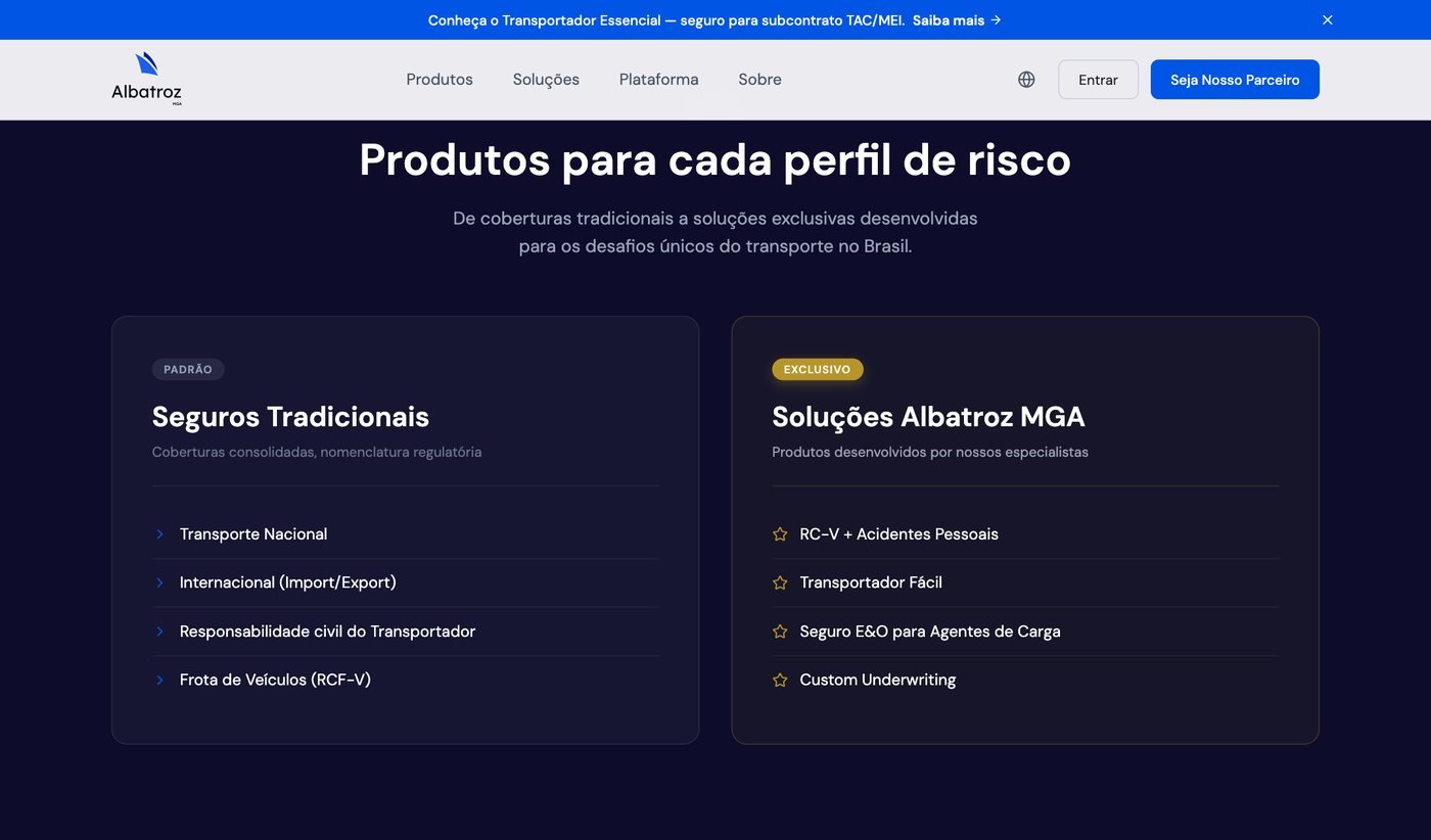 Albatroz MGA - Products for every risk profile