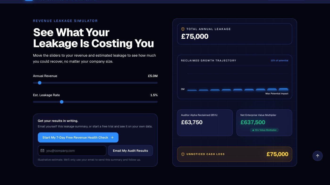 Auditor Alpha - What leakage is costing you