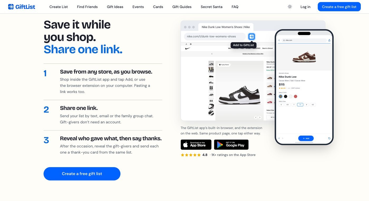 GiftList - Save it while you shop