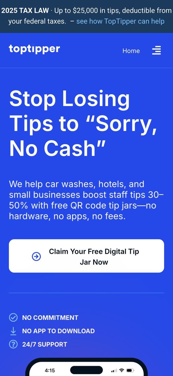 TopTipper on a phone