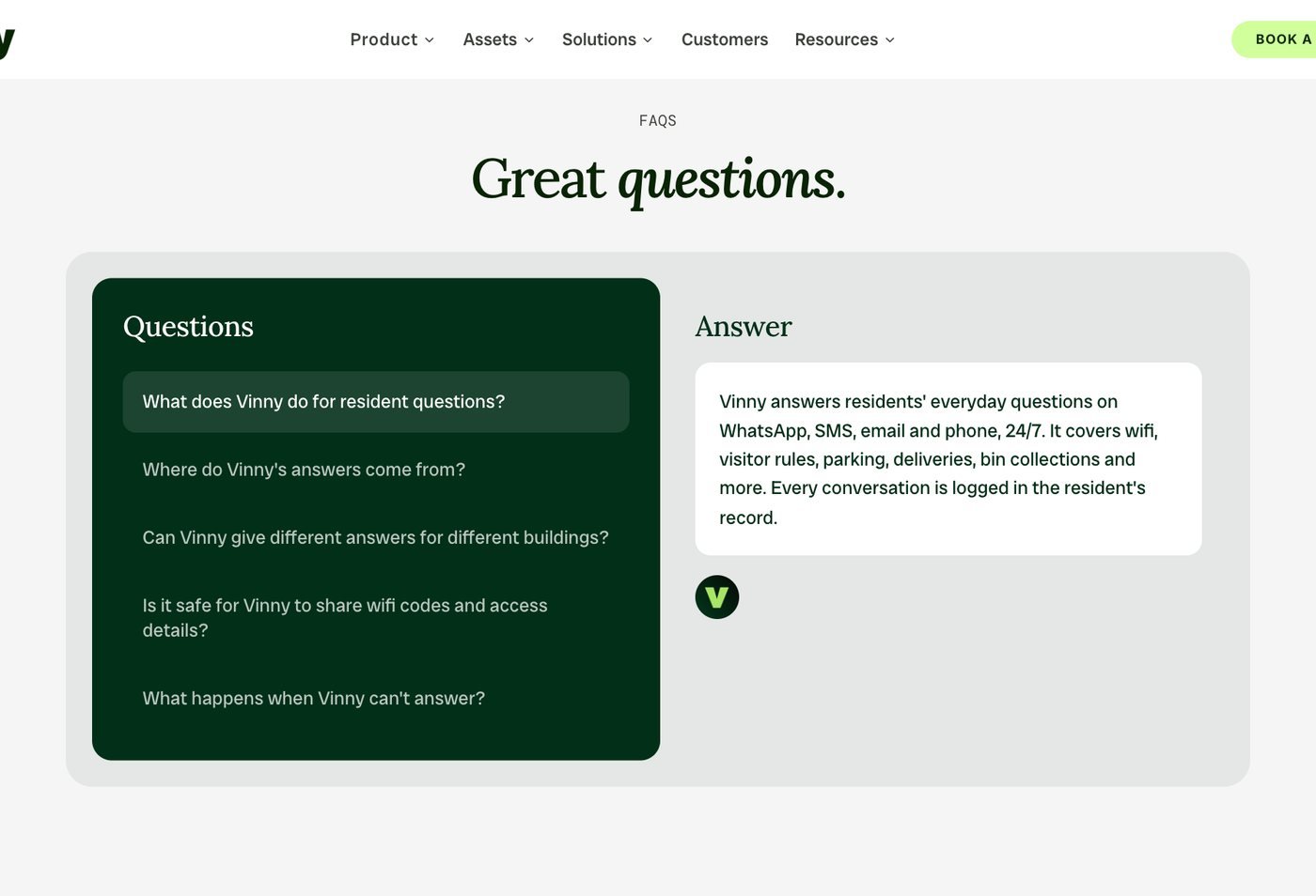Vinny - Answers residents can trust